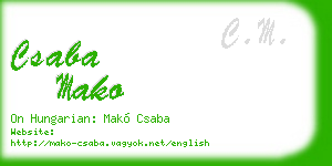 csaba mako business card